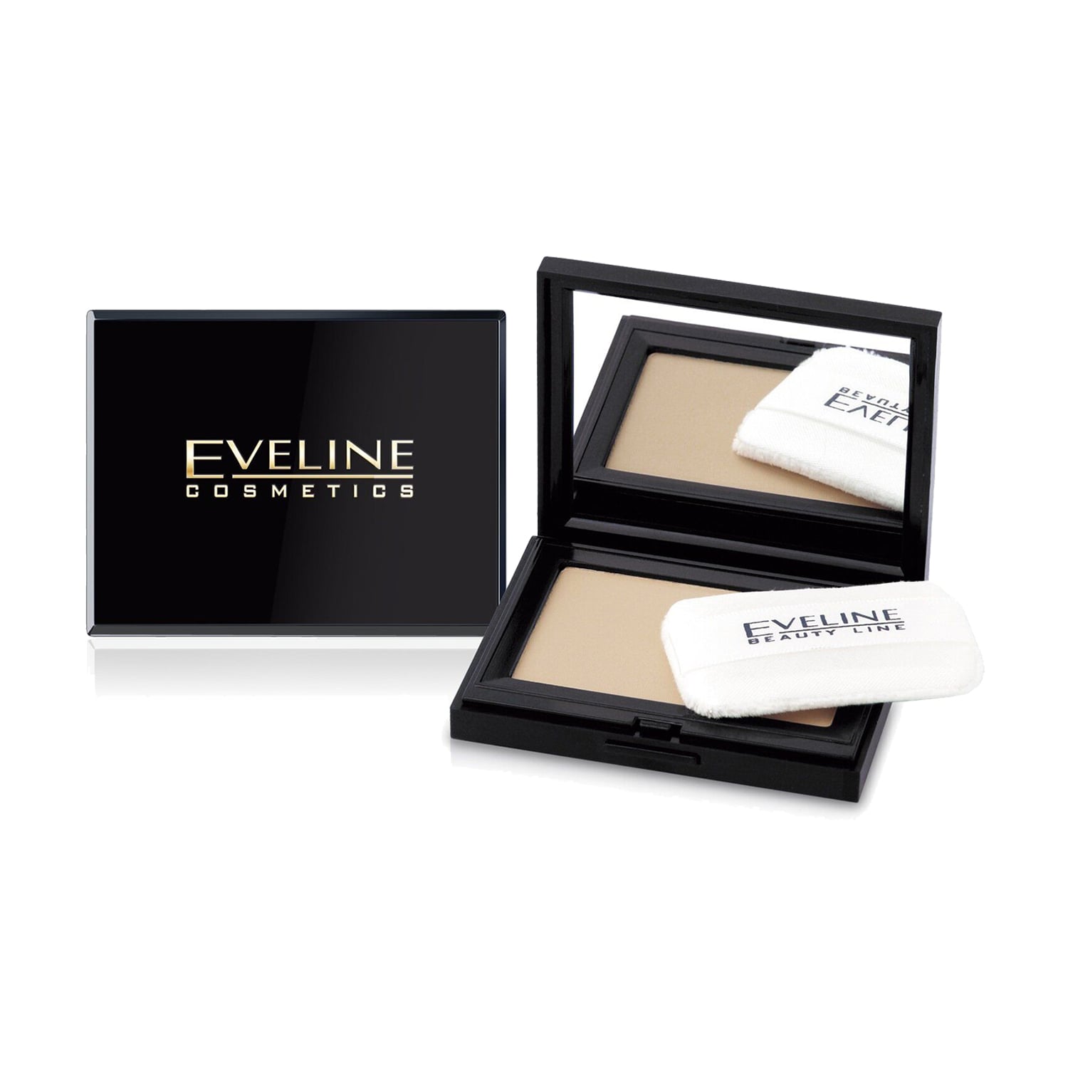 Пудра компактна Eveline Cosmetics Beaty Line із дзеркалом, 12 Beige, 9 г